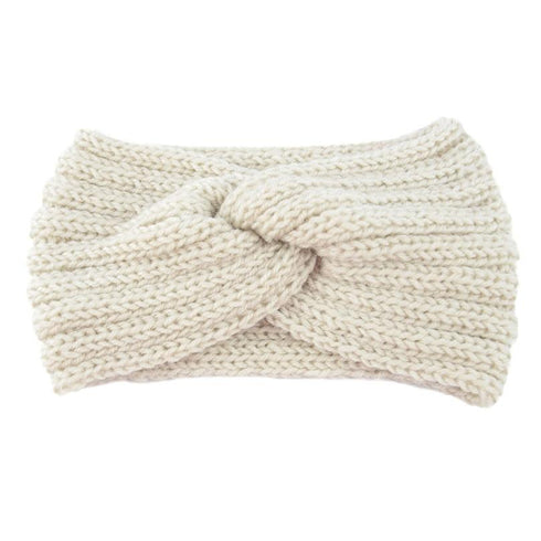Bandeau cheveux torsadé en laine côtelée modèle Masha